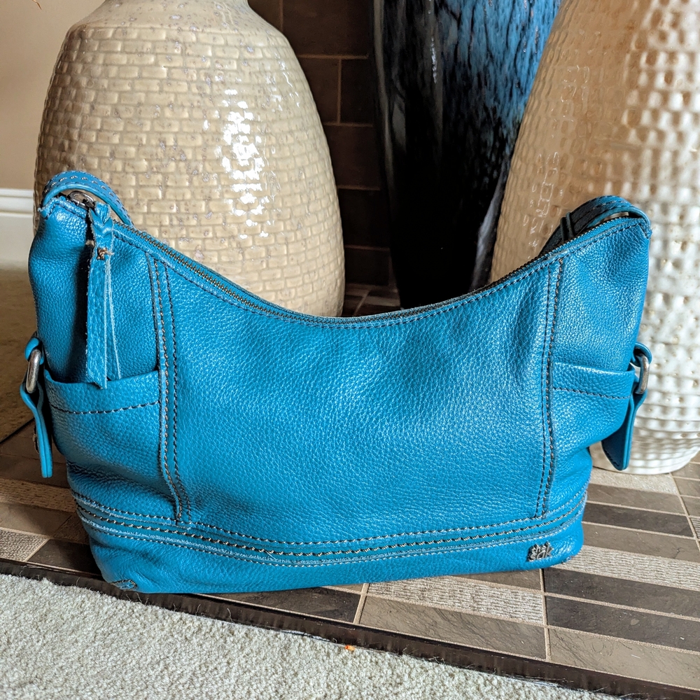 The Sak Teal Leather Hobo Bag